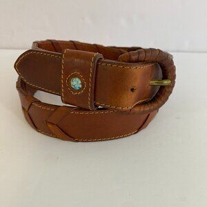 Neiman Marcus Brown Leather Belt Womens Medium